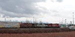CP 8201, 6644 and 8637 stopped short of the Kennedy Road crossing E/B, prior to entering the PoCo Intermodal Yard.
